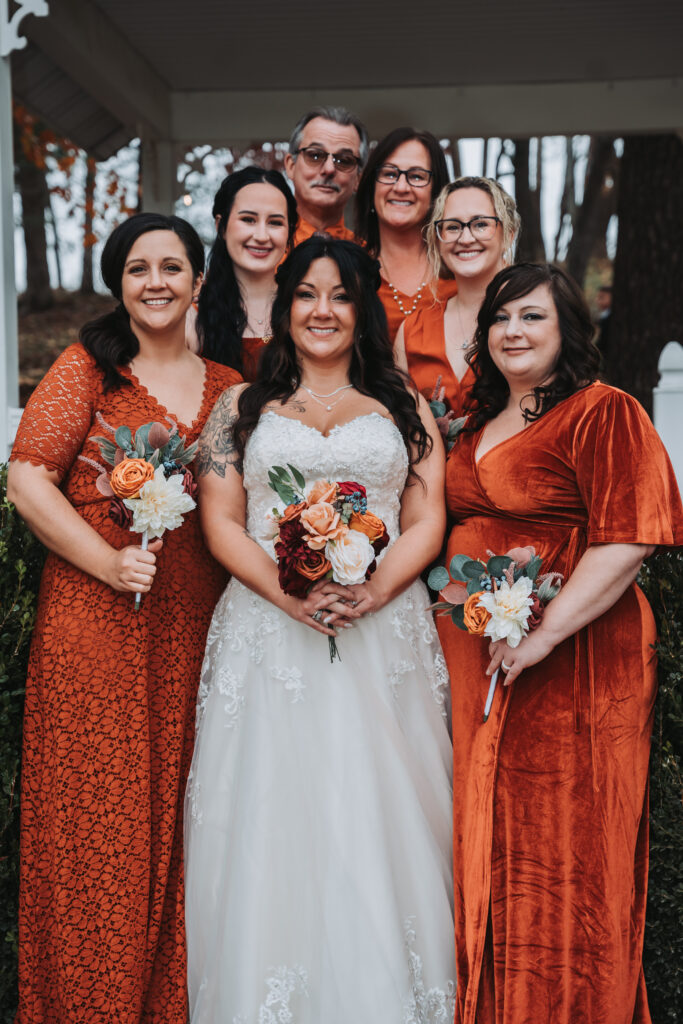 Picture of bride and family
